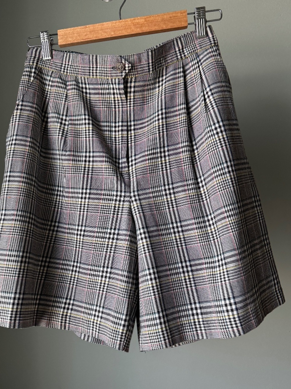 Vintage Plaid Bermudas High Waist, Small/4